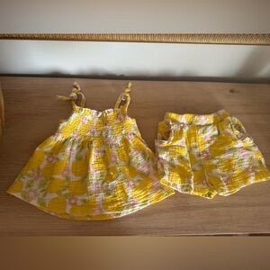 Vibrant Yellow and Pink Floral Matching Set